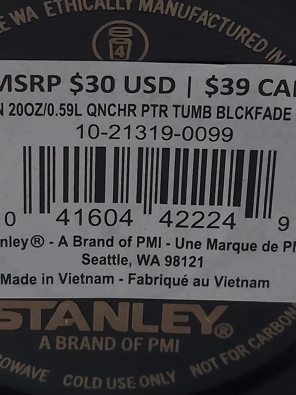 Stanley Quencher Protour Tumbler 20oz - Pewter Black Fade - Picture 5 of 5